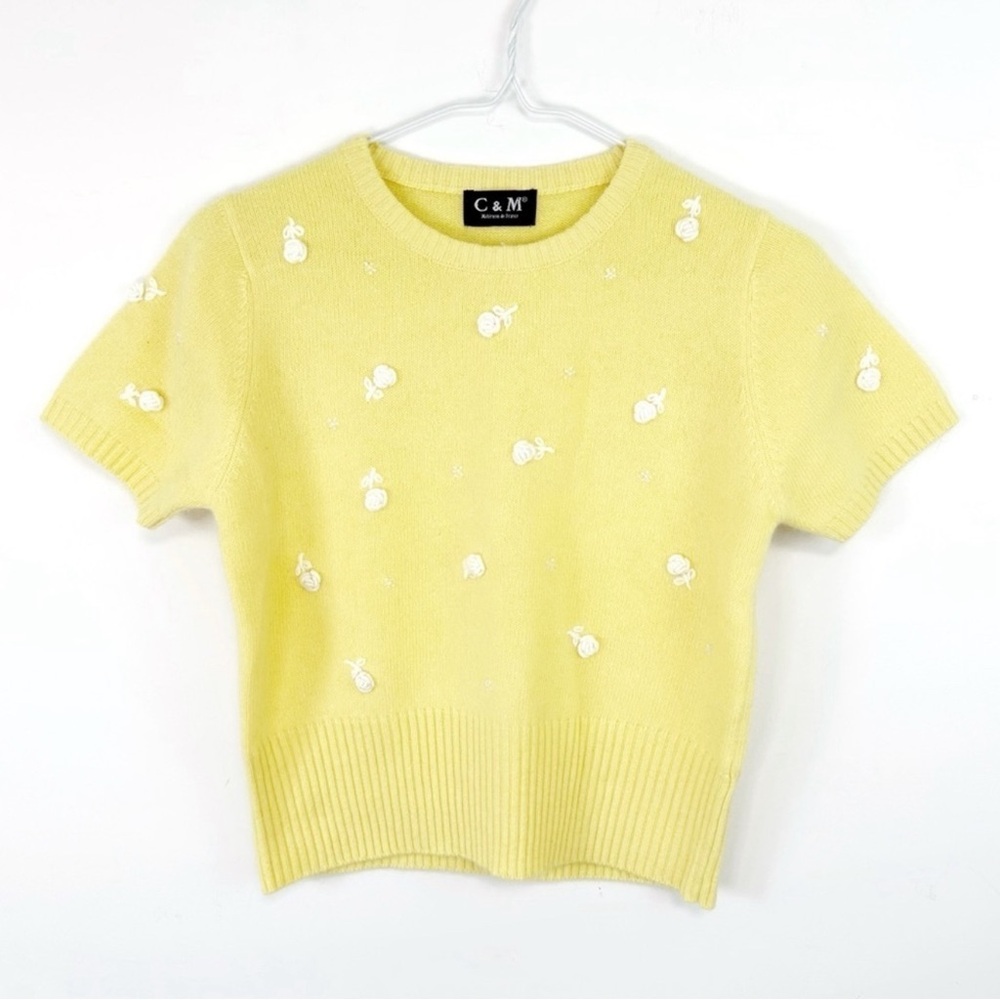 Yellow Women's Top with White Accents
